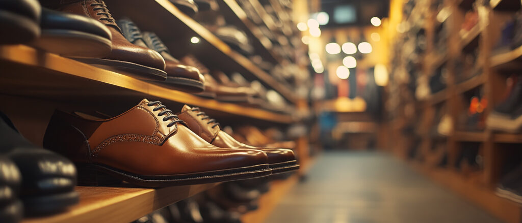 shoe store closeup detailed interior view